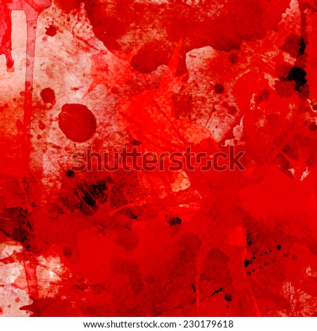 abstract red background with splashes, square format