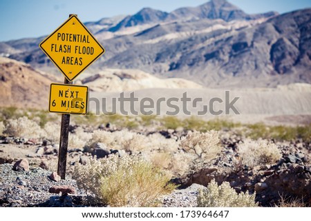 Road sign on Death Valley National Park, California