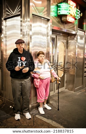 NEW YORK, USA - AUGUST 19, 2012: Old couple in New York on August 19, 2012, USA