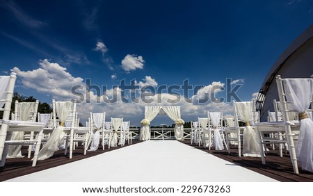 View of wedding place with empty seats