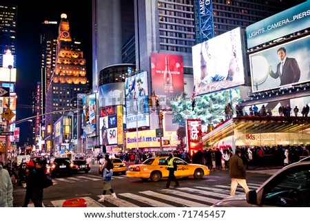 new york city at night time. stock photo : NEW YORK CITY