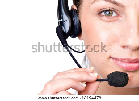 stock photo business woman. stock photo : Business woman with head set