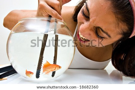 Girl Catching Fish