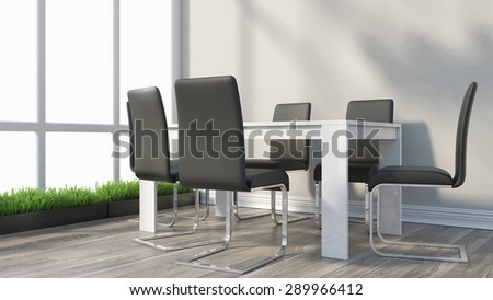 Render modern interior office room for negotiations