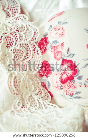 Feminine lacy underclothes background