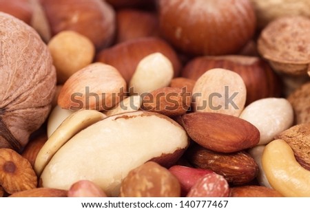Tasty nuts and musli bars. Healthy food