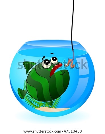 funny fishing cartoon. big cartoon funny fish