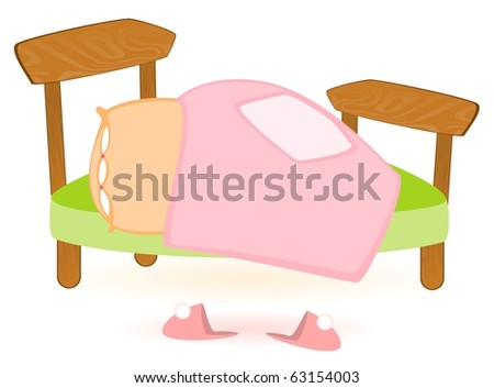 Pink Bed Cartoon