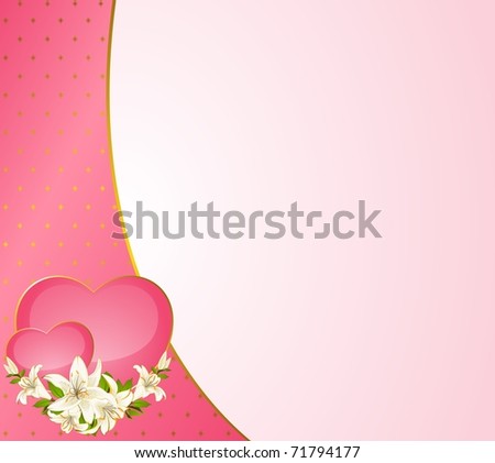 stock vector Wedding background card invitation with hearts and flowers