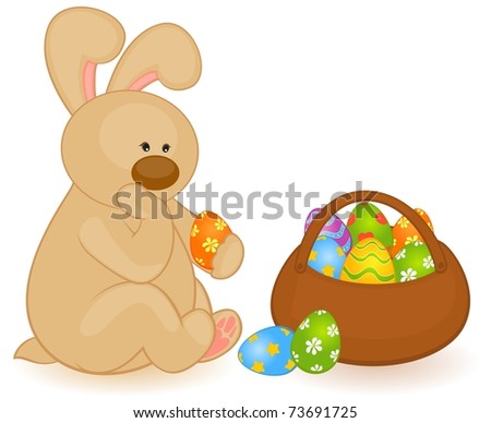 easter bunnies and eggs. stock photo : Easter Bunny