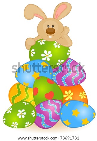 easter bunnies and eggs cards. stock photo : Easter Bunny