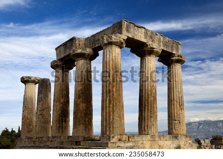 Ancient Temple of Apollo. Corinth, Greece.