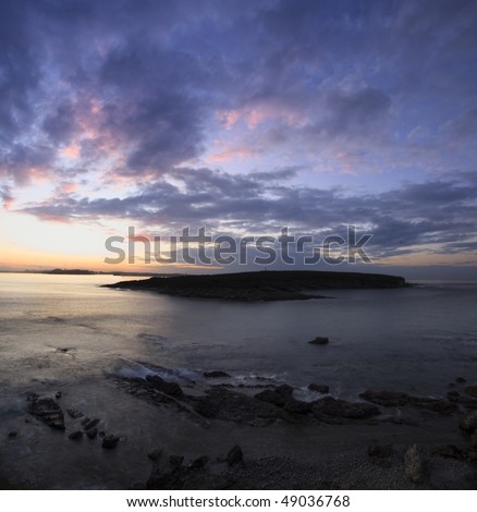 Santa Marina island, panoramic composition (Santander,Spain)