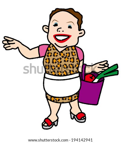 Middle-aged woman flashy in good spirits. I\'m going back from shopping