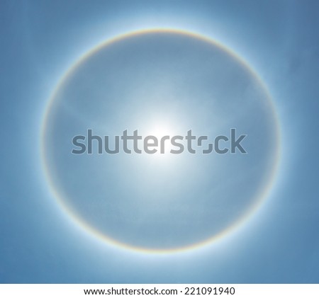 fantastic beautiful sun halo phenomenon in Thailand.