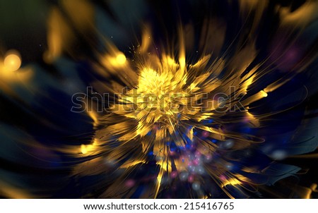 gold flower fractal background