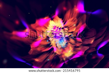 pink flower fractal background