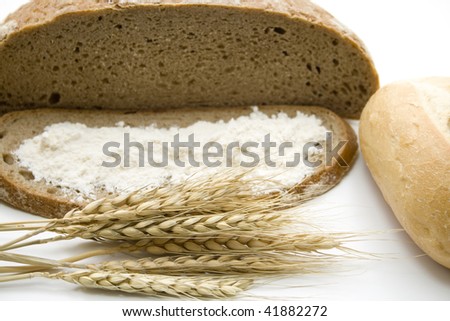 Wheat ear with flour