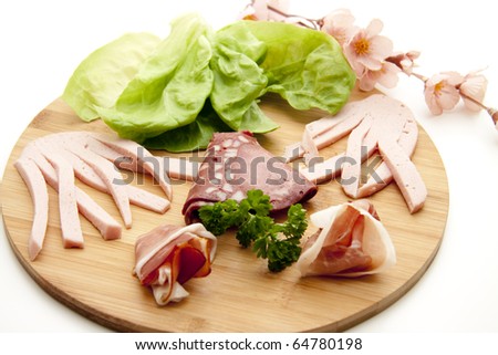 Sausage plate with flowers