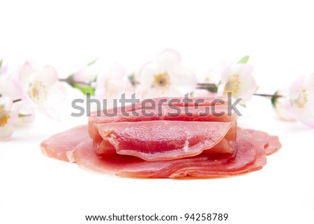 Salmon ham with flower