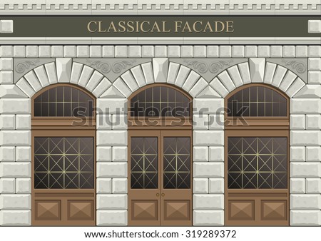 Arch vector 2. Classical arch of hewn stone.