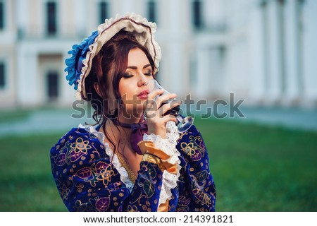 Girl drinking wine