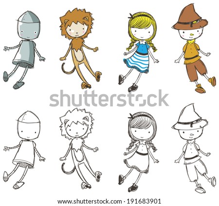 Cute take on Wizard of Oz characters Cute take on Wizard of Oz characters