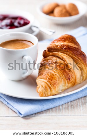 Croissant and a cup of espresso
