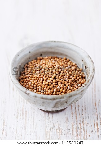 Mustard seeds in a bowl