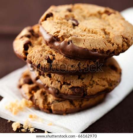 Pile of chocolate chip cookies