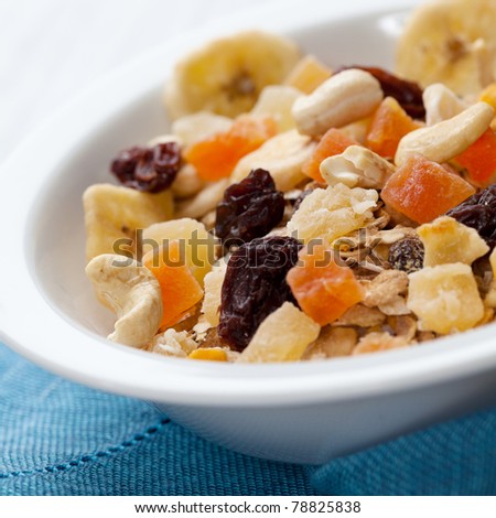 Muesli with dried fruits and nuts