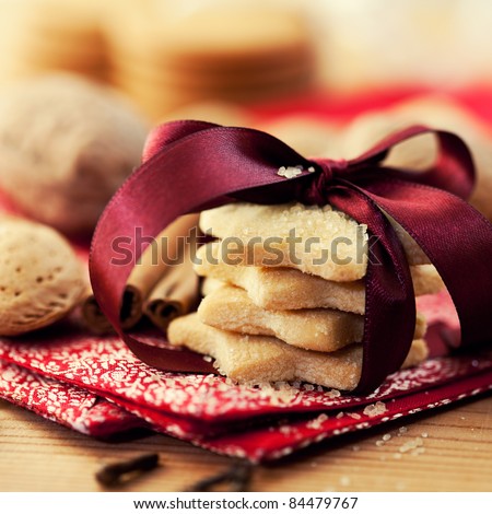Christmas butter cookies with brown sugar