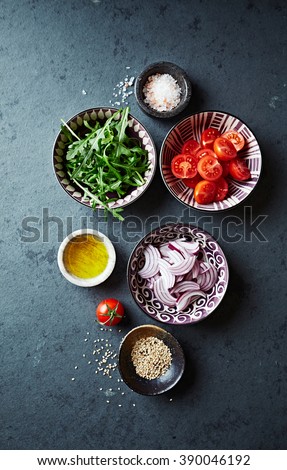 Fresh ingredients for salad