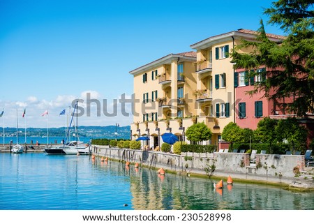 View Over Lake Garda and Sirmione town in Italy