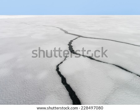 Drift Ice of Okhotsk Sea in Shiretoko, Japan. Okhotsk Sea is located between the Russian coastline and Shiretoko coastline. Drift ice is symbolic of winter in Shiretoko and the Okhotsk region.