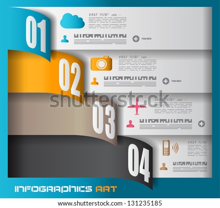 Infographic design template with paper tags. Idea to display information, ranking and statistics with orginal and modern style.