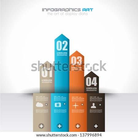 Infographic design template with paper tags. Ideal to display information, ranking and statistics with orginal and modern style.with orginal and modern style.