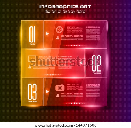 Infographic design template with glass surfaces.and spotlights Ideal to display information ranking and statistics with orginal and modern style Infographic design template with glass surfaces.and spotlights Ideal to display information ranking and statistics with orginal and modern style