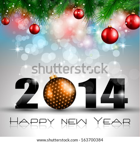 2014 New Year Colorful Background for your  Party invitations.