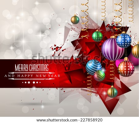 Christmas Greeting Card for happy Holidays and new year flyers.