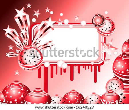 Christmas Sticker with ball ans stars!