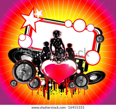 girls and Love music event frame background