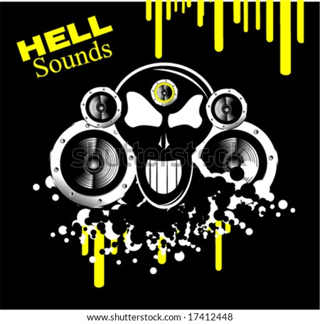 music background vector. Vector Skull Music Background