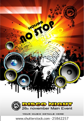 stock vector : VECTOR No stop music abstract Background for Flyers or 