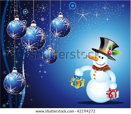 Cartoon Snowman Images. card with cartoon snowman