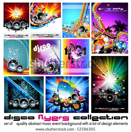 10 Abstract Music Background for Discoteque Flyer with a lot of desgin elementes Set 3 10 Abstract Music Background for Discoteque Flyer with a lot of desgin elementes Set 3