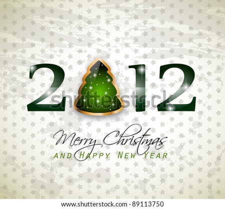 Elegant greetings background for flyers or brochure for Christmas or New Year Events with a lovely tree.