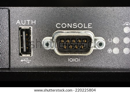 COM port socket and USB port