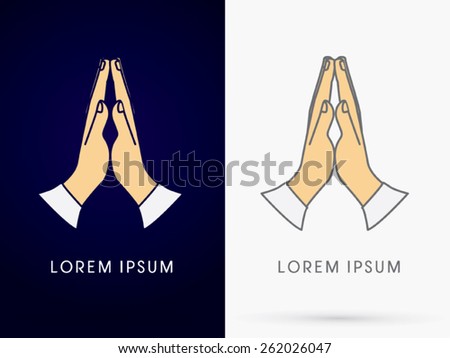 Prayer hand ,sign, logo, symbol, icon, graphic, vector.
