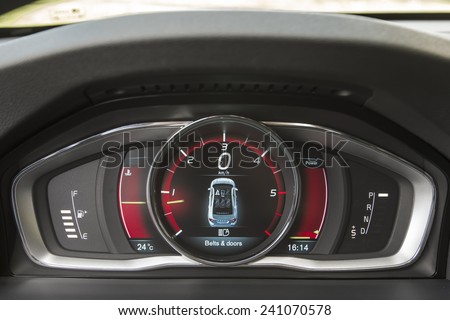 Modern car instrument panel
